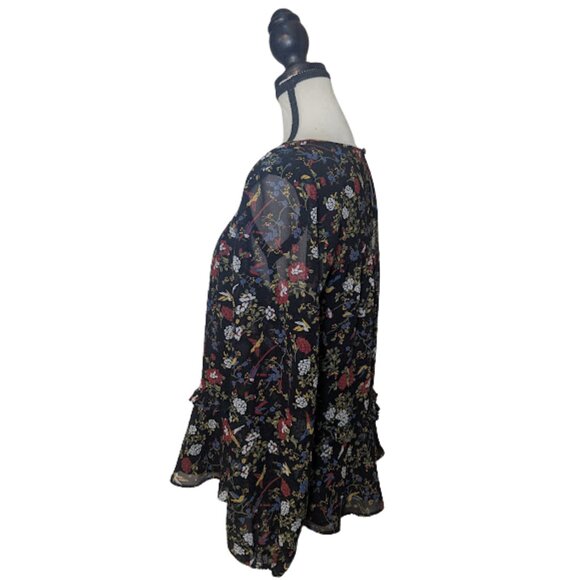 Madewell Floral Peplum Blouse Size Small Long Sleeves - Picture 4 of 15